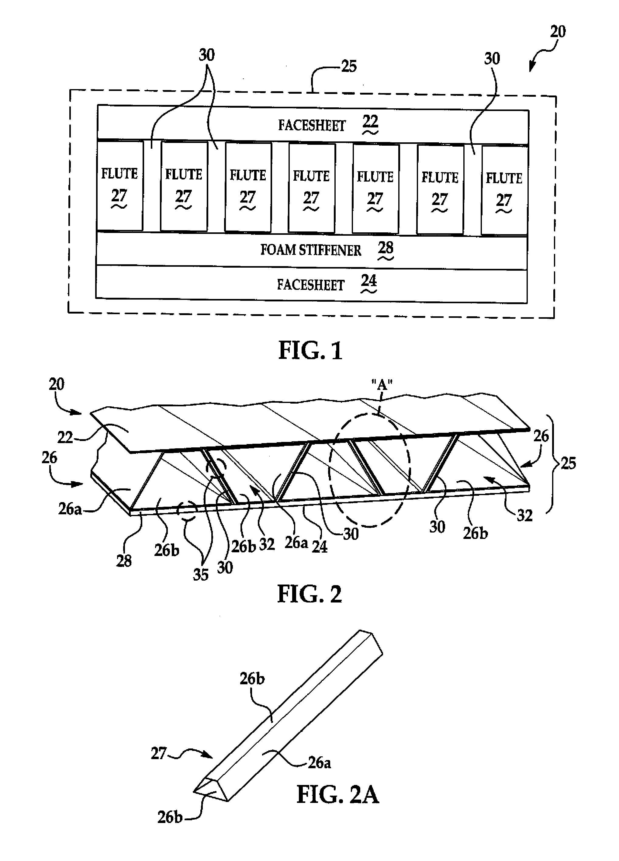 Composite Truss Panel Having Fluted Core