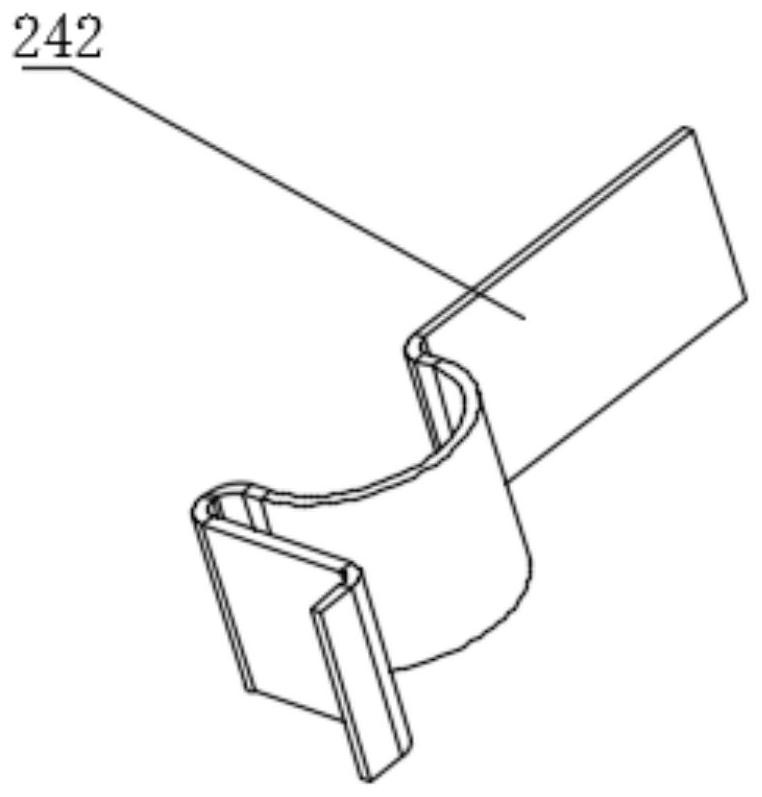 Buckle small ear device for glove packaging machine