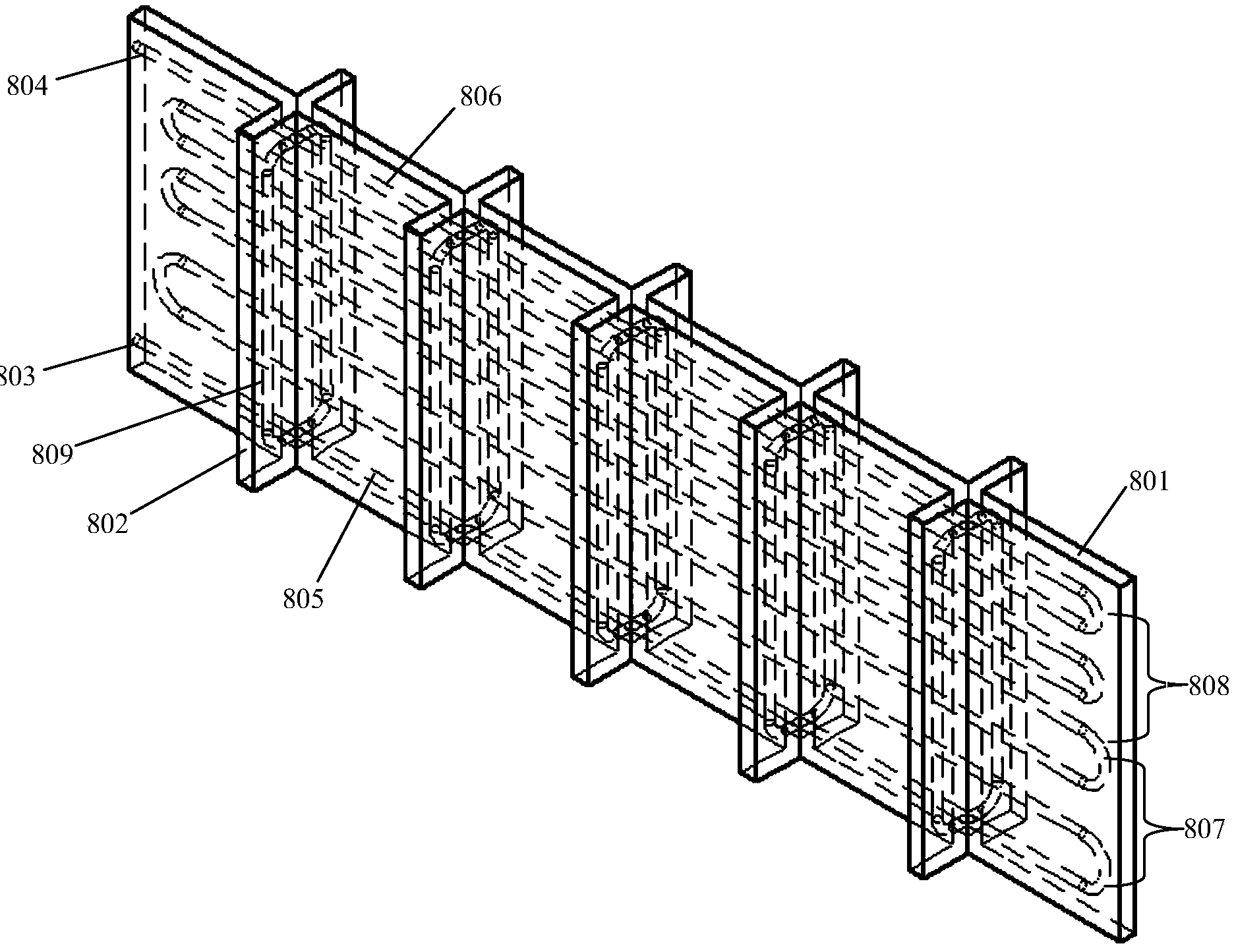 Pure electric vehicle power battery cooling and heating device with liquid cooling plate