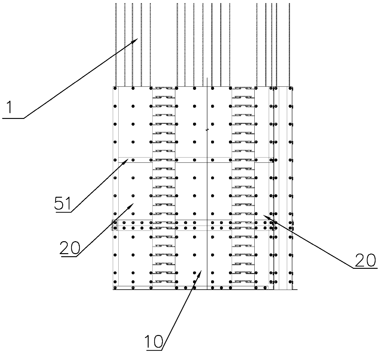 A kind of integrated pouring forming construction method of reinforced concrete shear wall