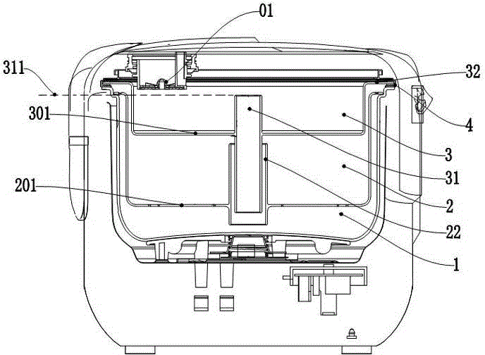 Cooking pan capable of reducing starch content