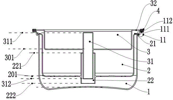 Cooking pan capable of reducing starch content