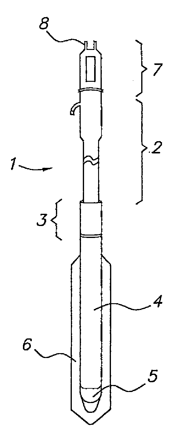 Elongated vibrator made in several detachable elements assembled with each other through secured connections