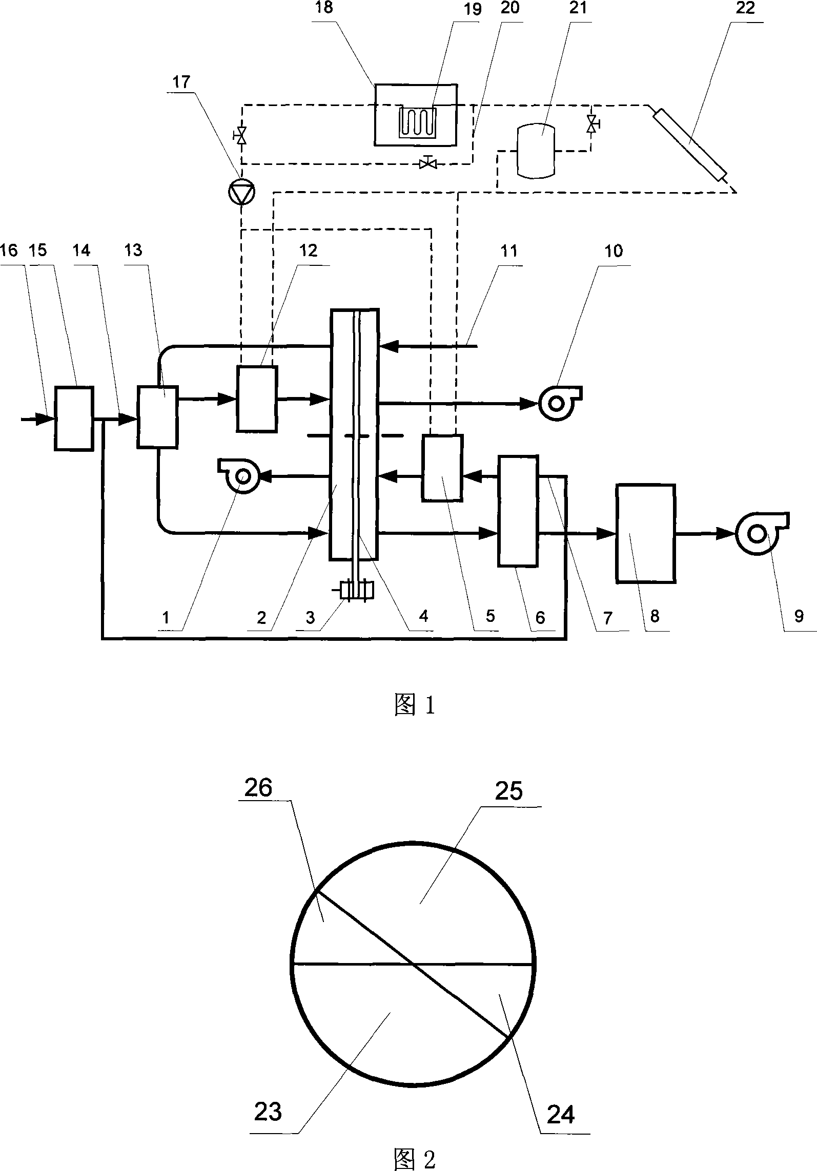 Single runner two stage dehumidify air-conditioner driven by solar