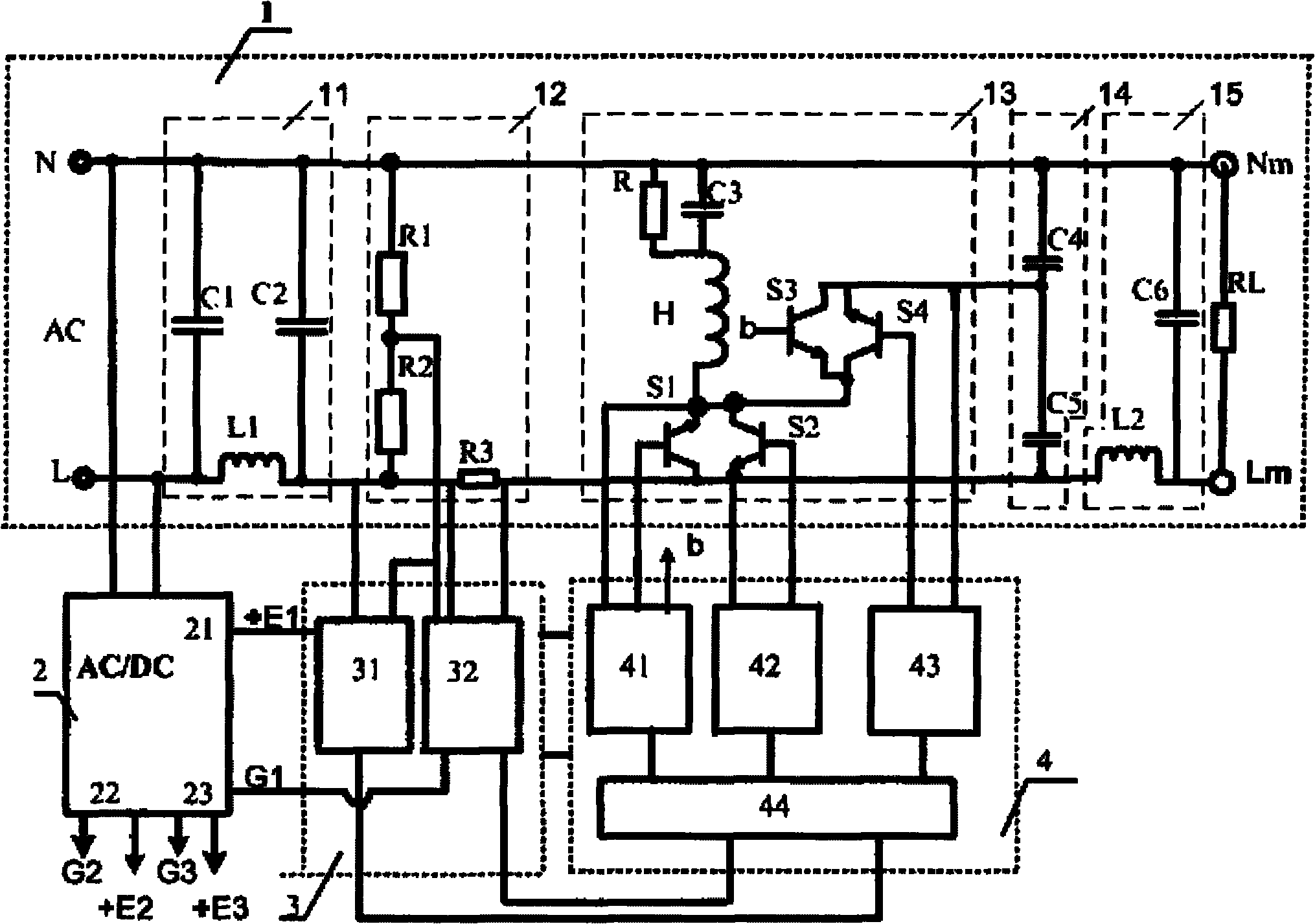 Correction method and circuit of AC load power factor