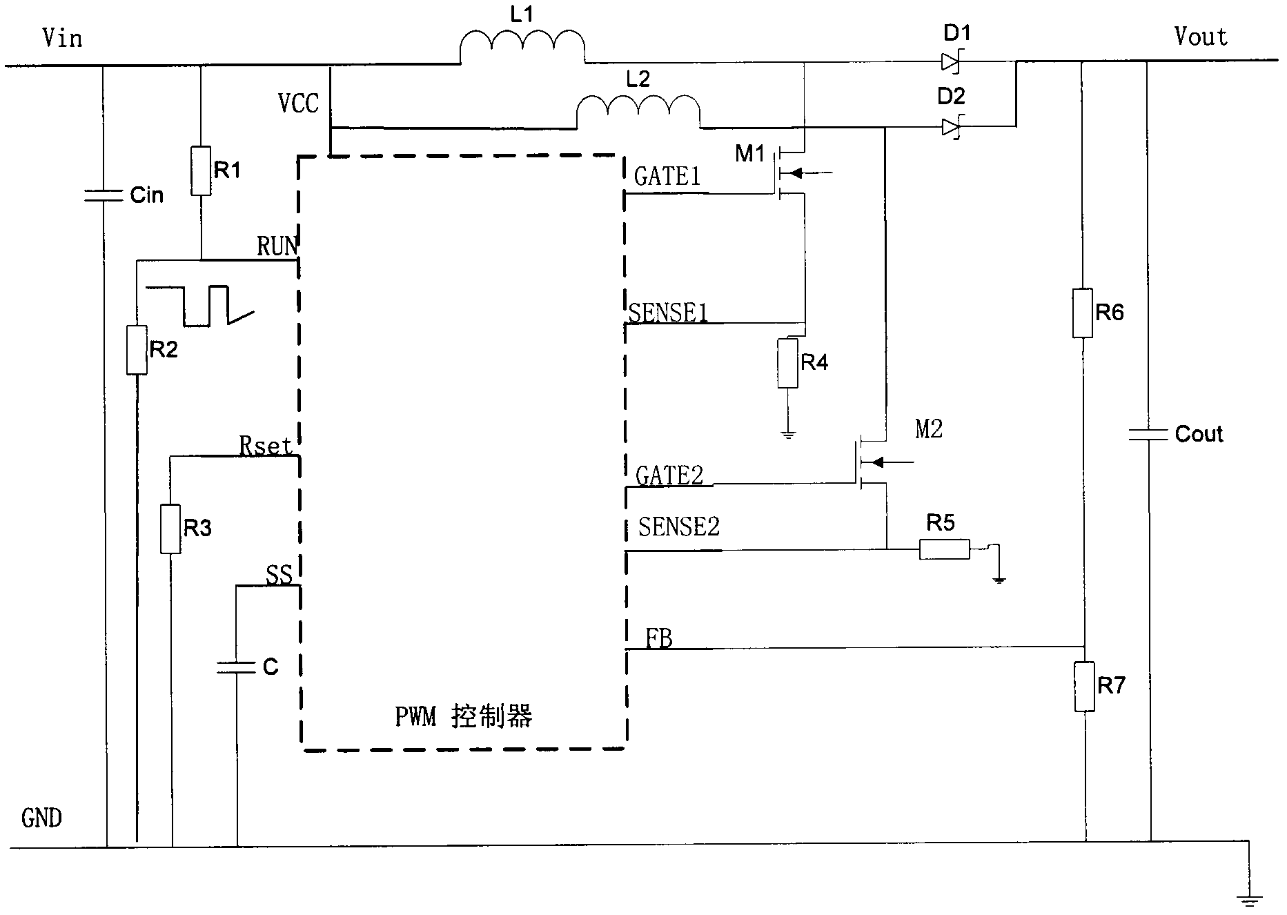 High-power supply based on multi-phase PWM controller