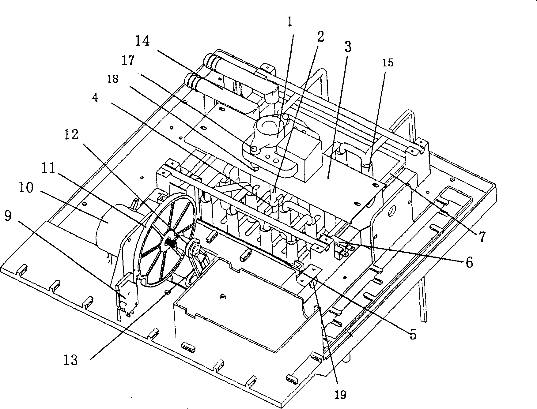 Water stirring mechanism for ice-making machine