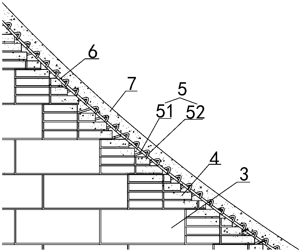 Warehouse bottom heap slopestructure and construction method thereof