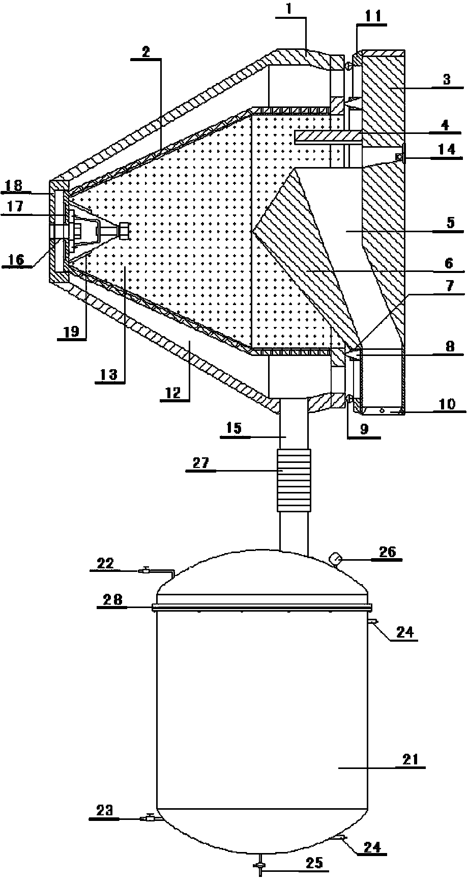 Material continuous negative pressure centrifugal separation drying device