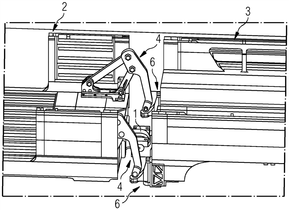 device for preventing torsional motion between two coupled rail vehicles