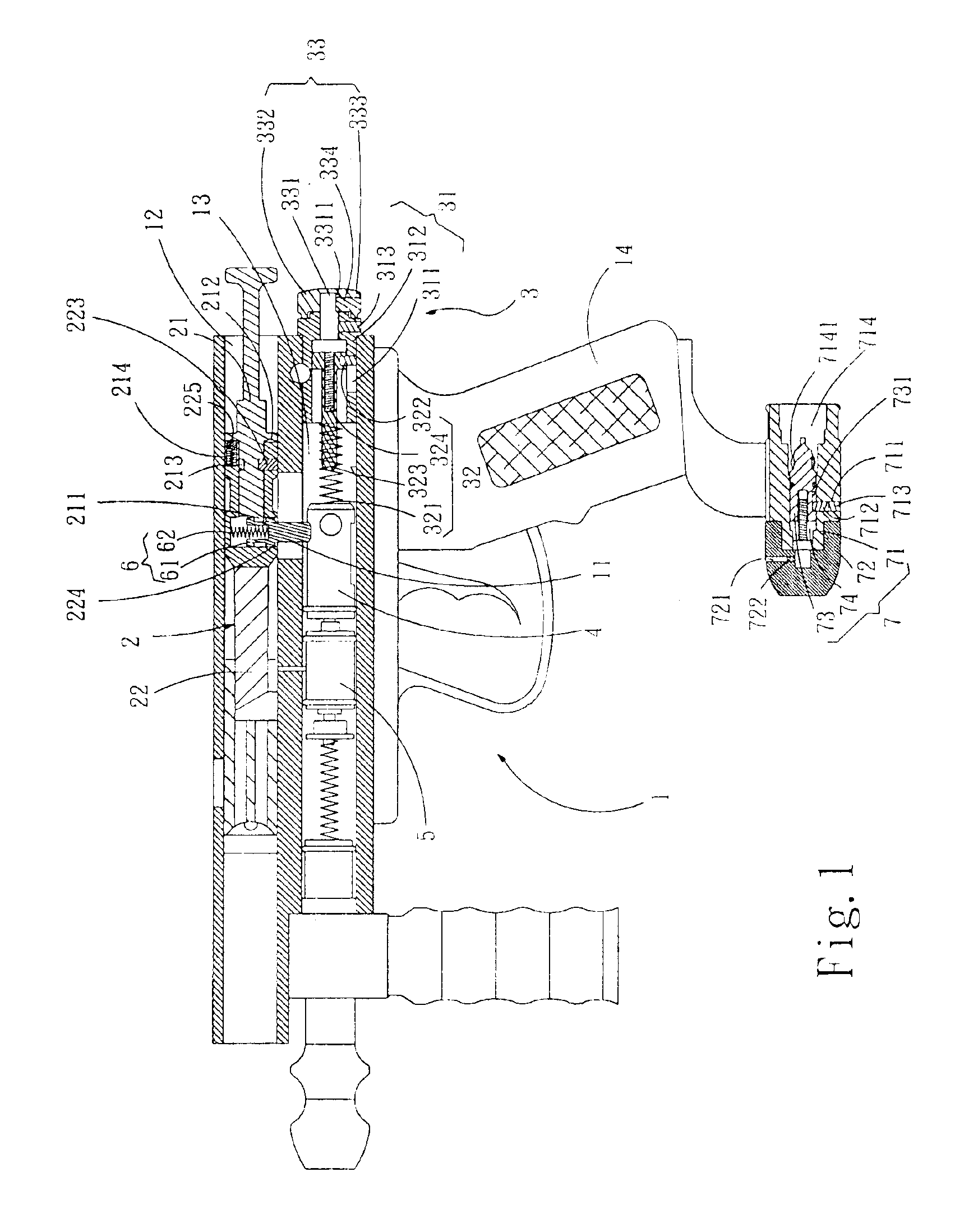 Structure for a toy gun