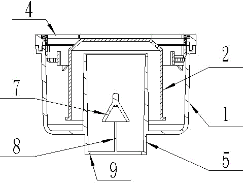 Siphon type large-flow odor-resistant water seal floor drain