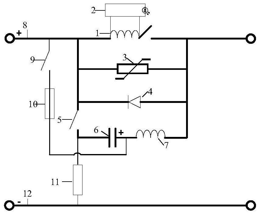 Short-circuit current self-driven current-limiting direct-current circuit breaker