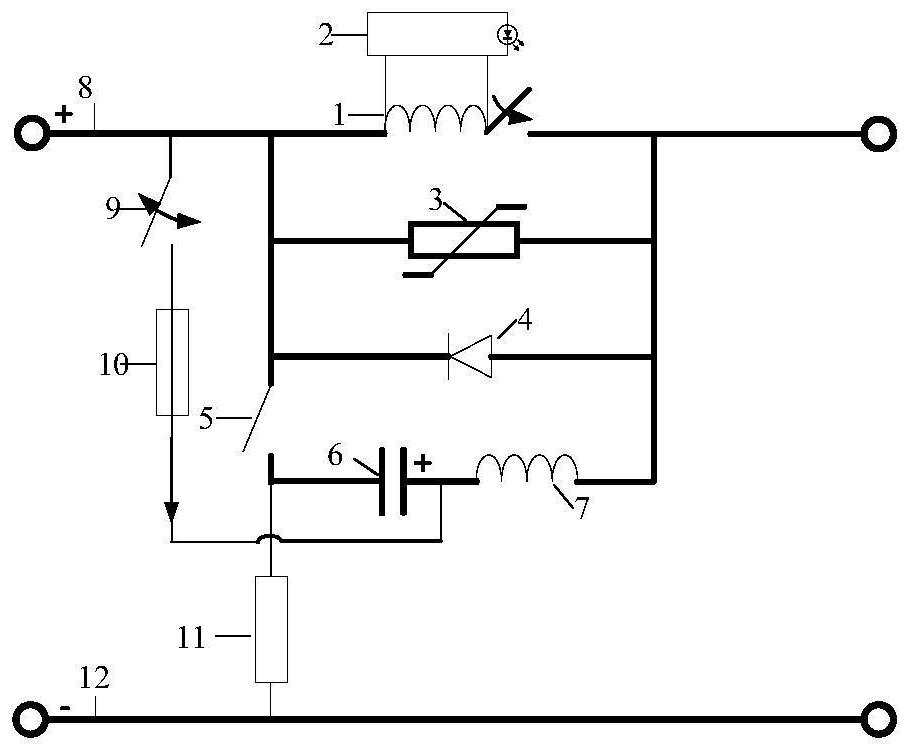 Short-circuit current self-driven current-limiting direct-current circuit breaker