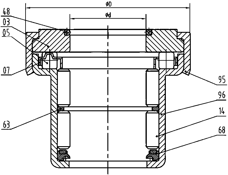 Thrust roller pin combination bearing for automobile steering knuckle