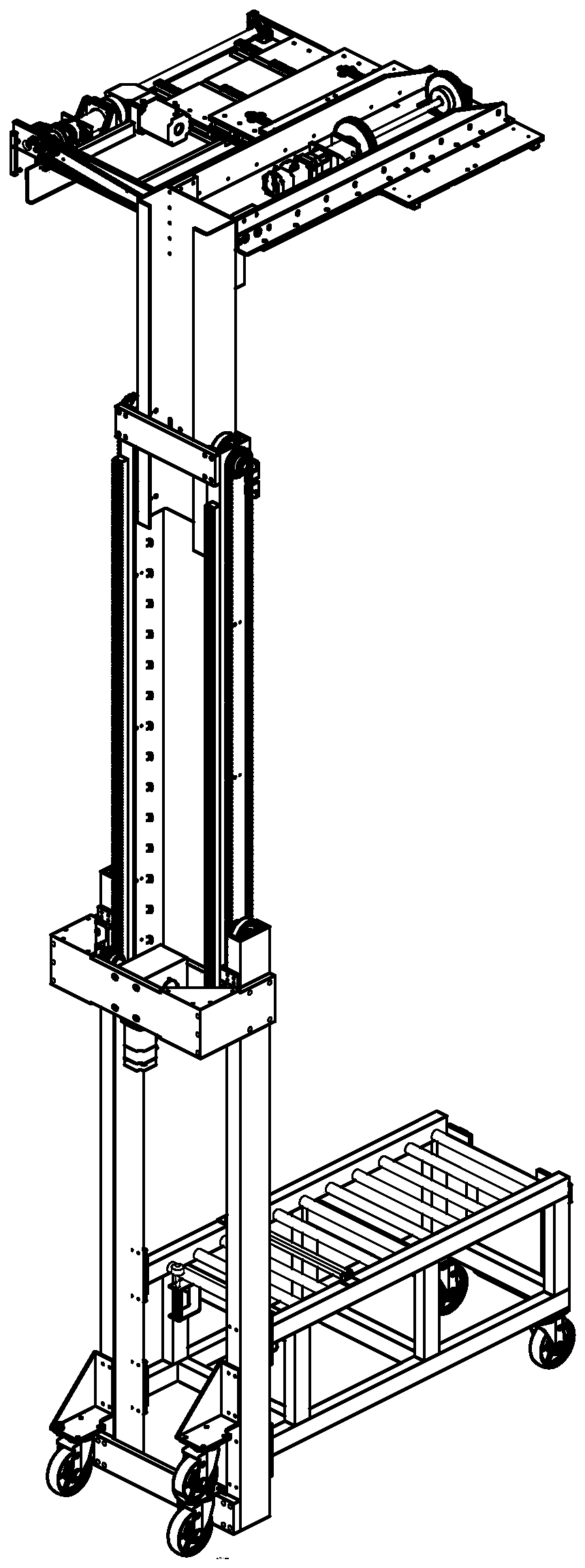 Grabbing type racking and unracking machine