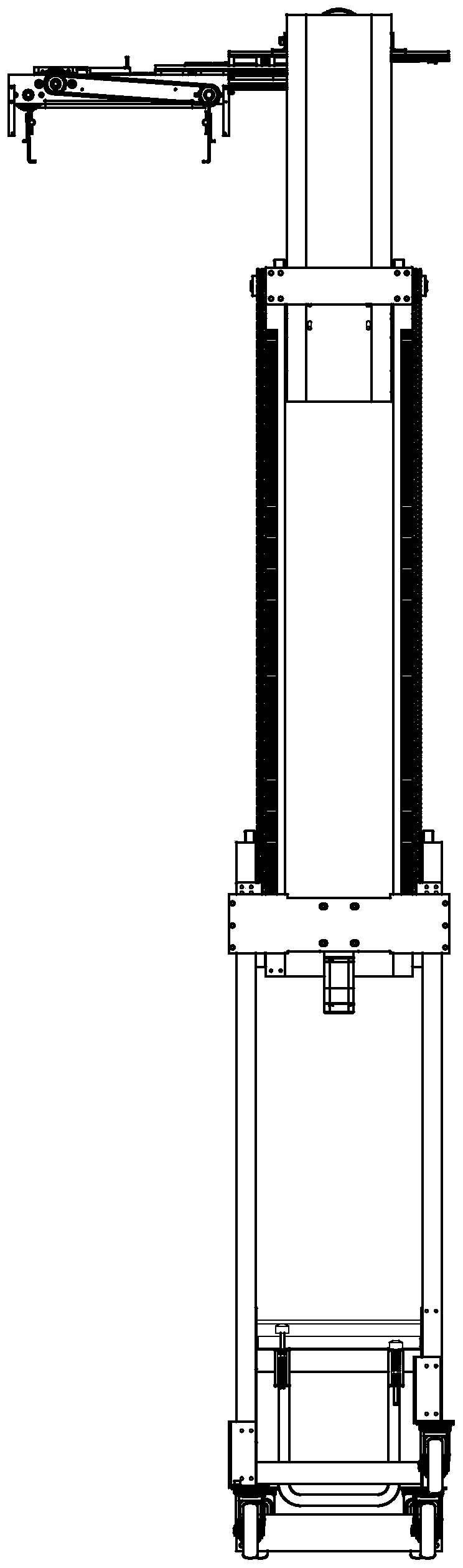 Grabbing type racking and unracking machine