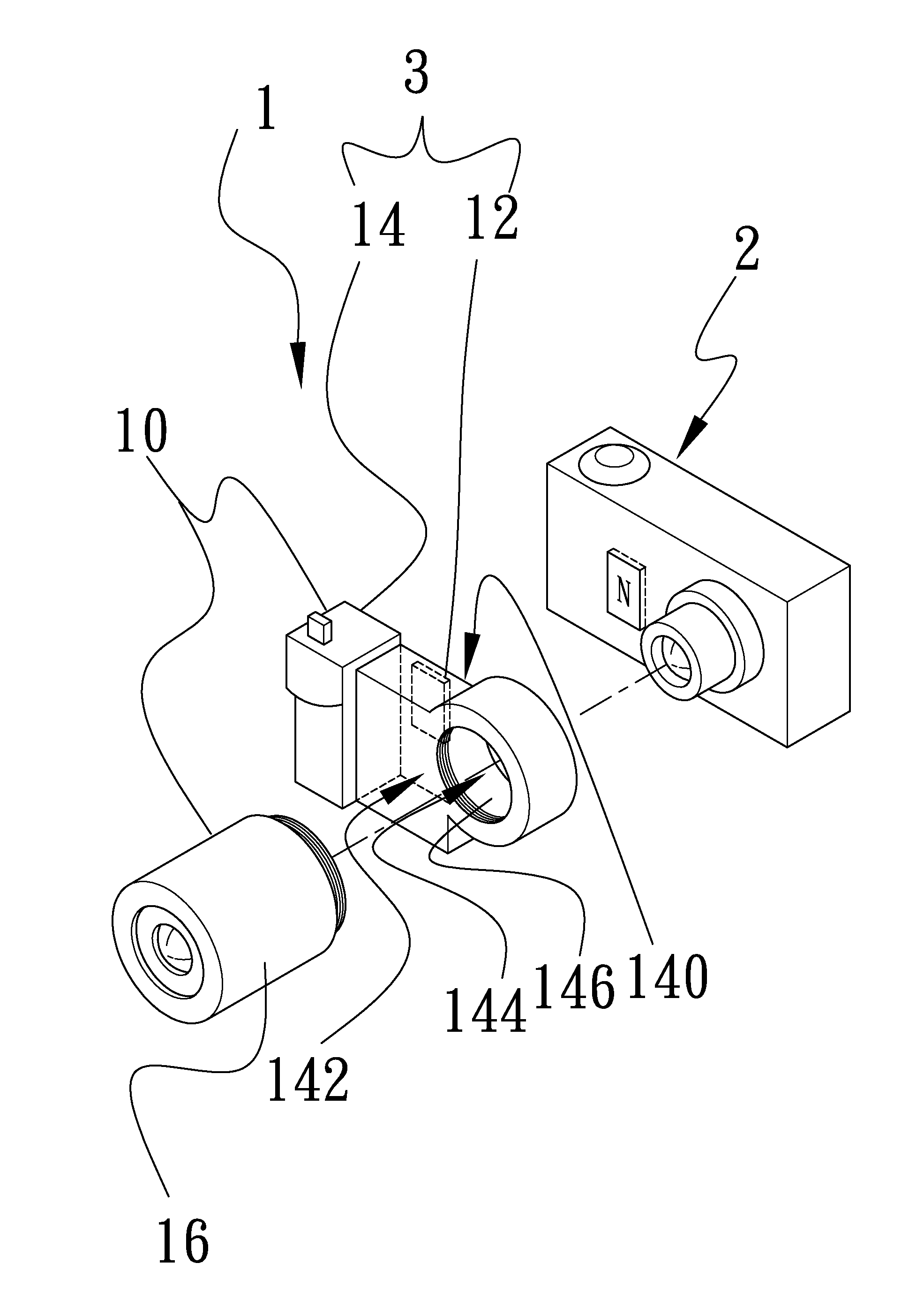 Lens connection module and connection adapter for same