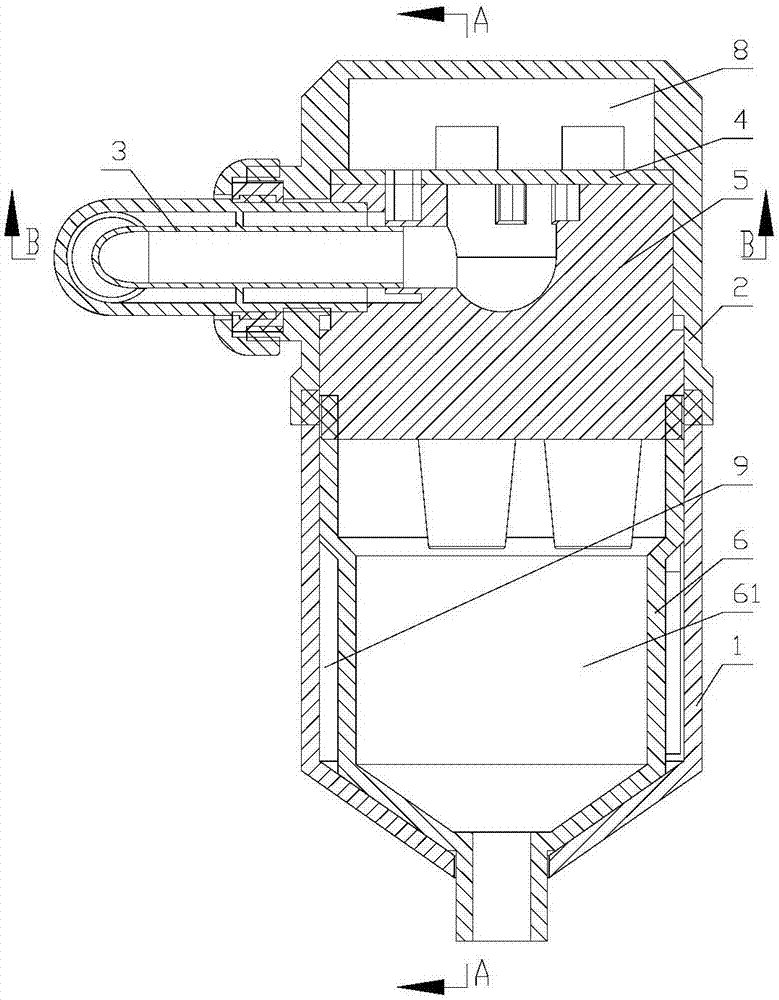 Cyclone type magnetic filtering device