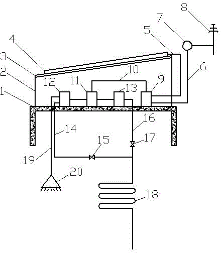 Solar greenhouse roof power generation heating and refrigerating system of high-rise building