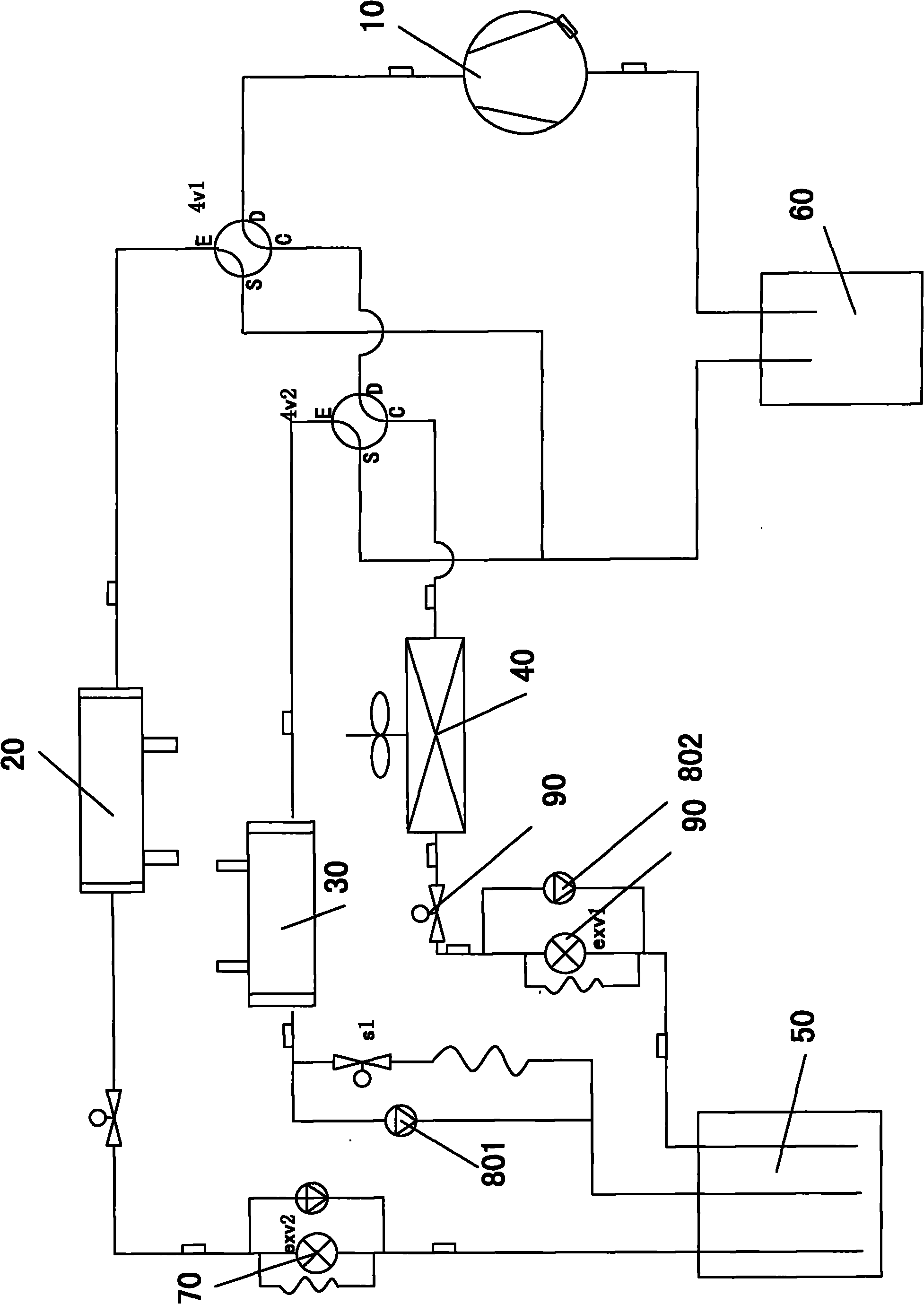 Intelligent control method of refrigerating and heating recovery mode of air conditioning unit