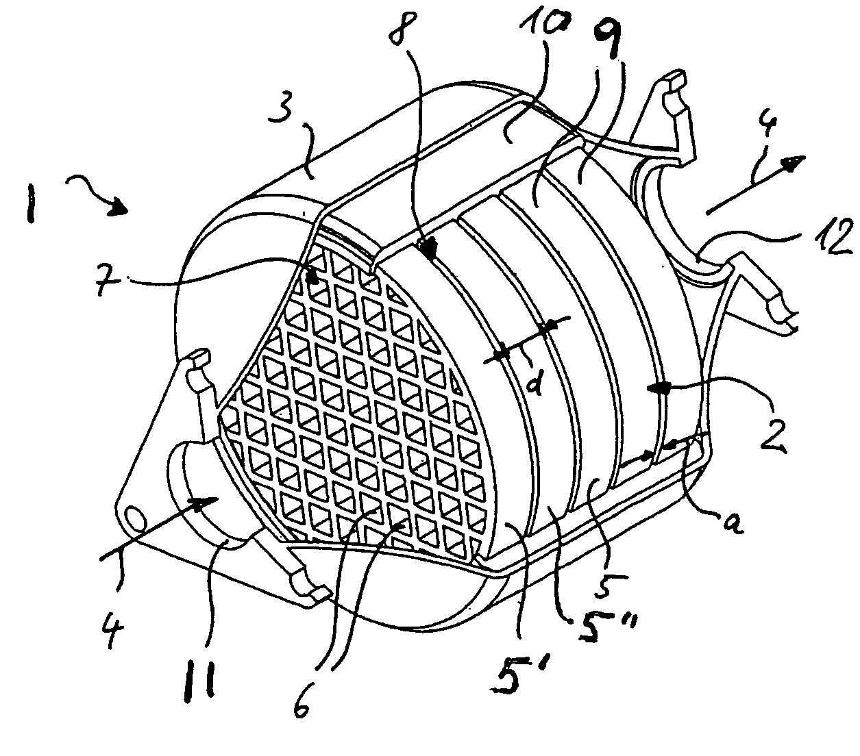 Device for exhaust emission purification for vehicles and production method thereof