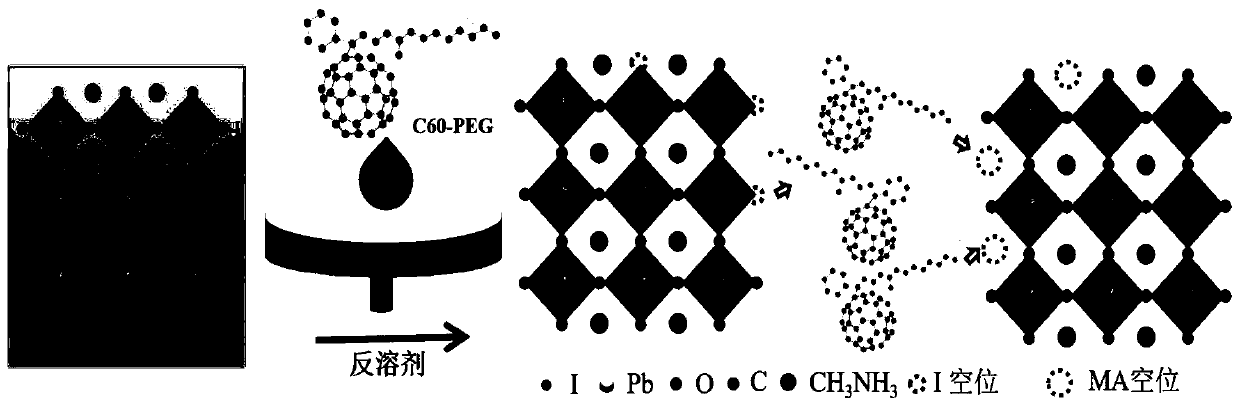 Method for preparing perovskite film and application of perovskite film in perovskite solar cell