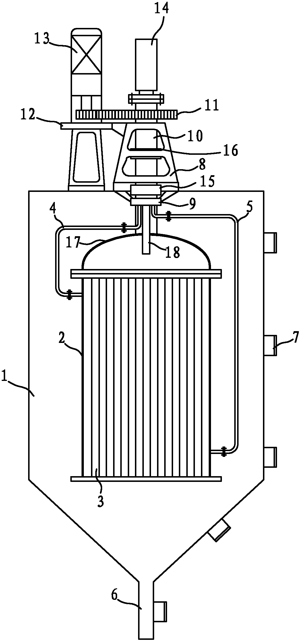 Continuous cooling crystallizer