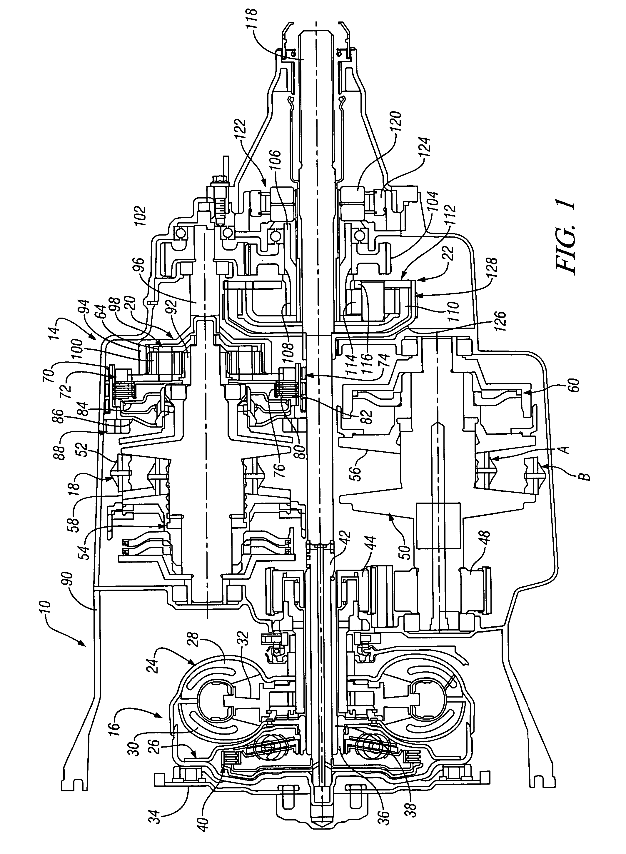 Three-mode continuously variable transmission with a direct low mode and two split path high modes