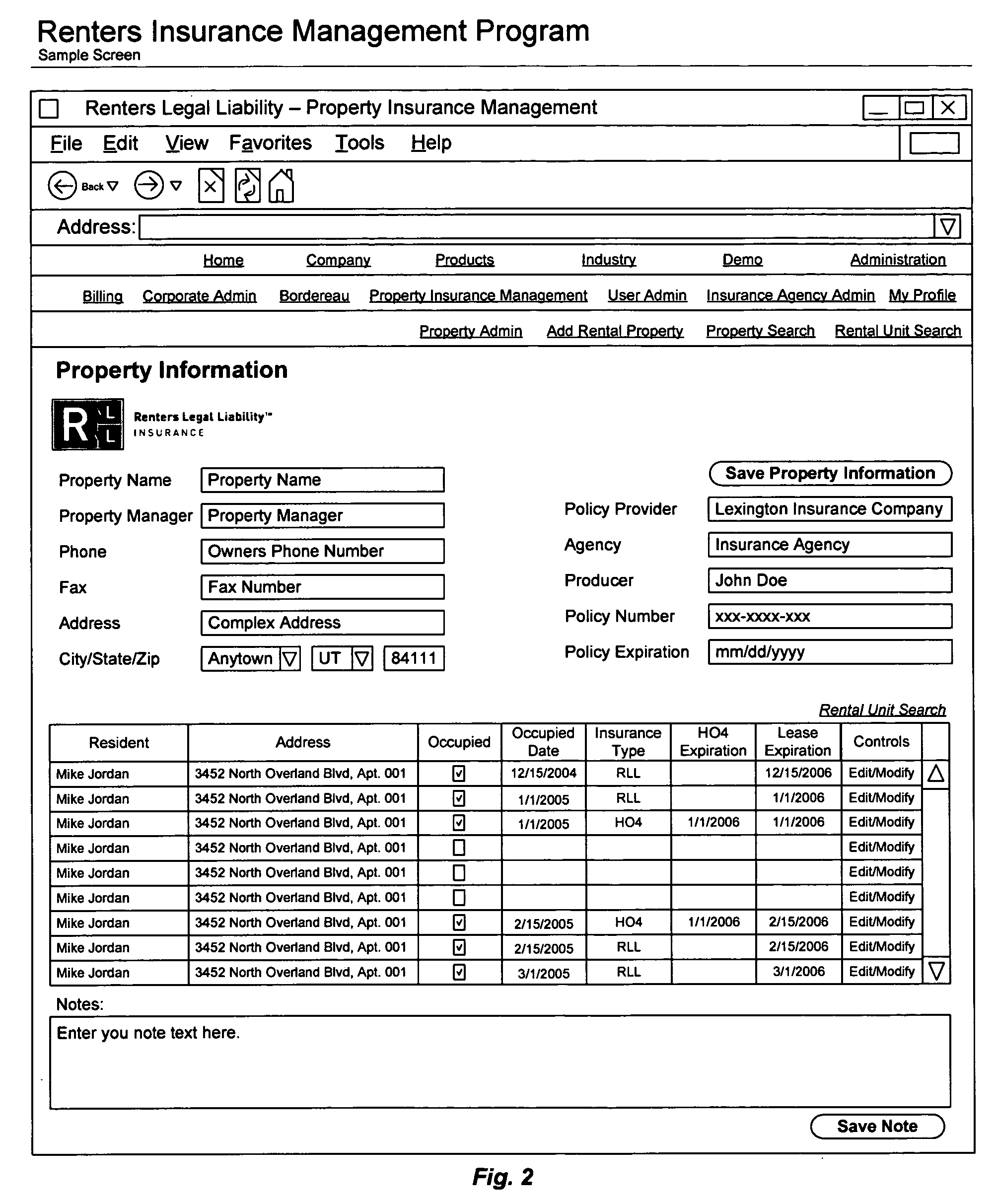 Method and apparatus for insuring multiple unit dwellings