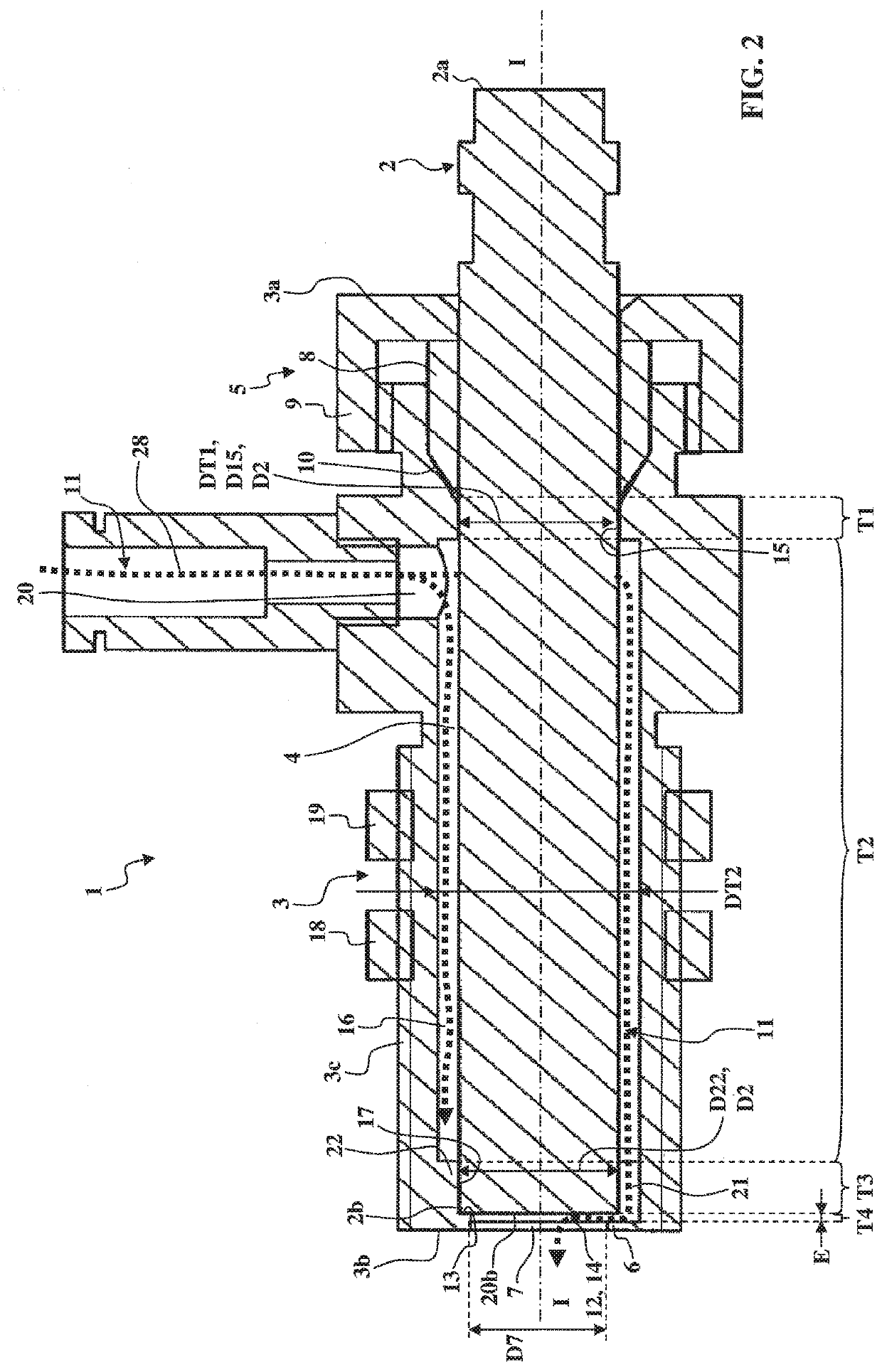 Fastening device for holding a sensor