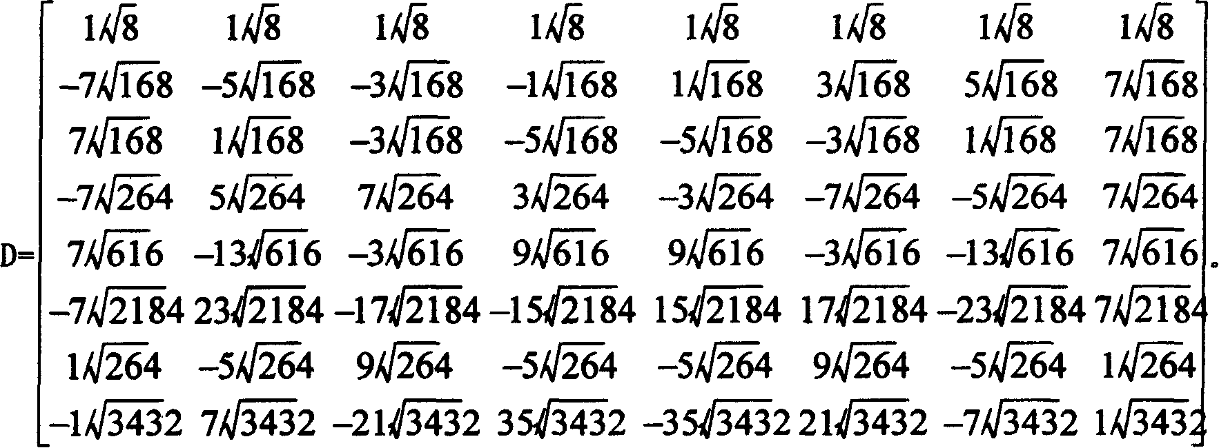 Orthogonal transformation method for image and video compression