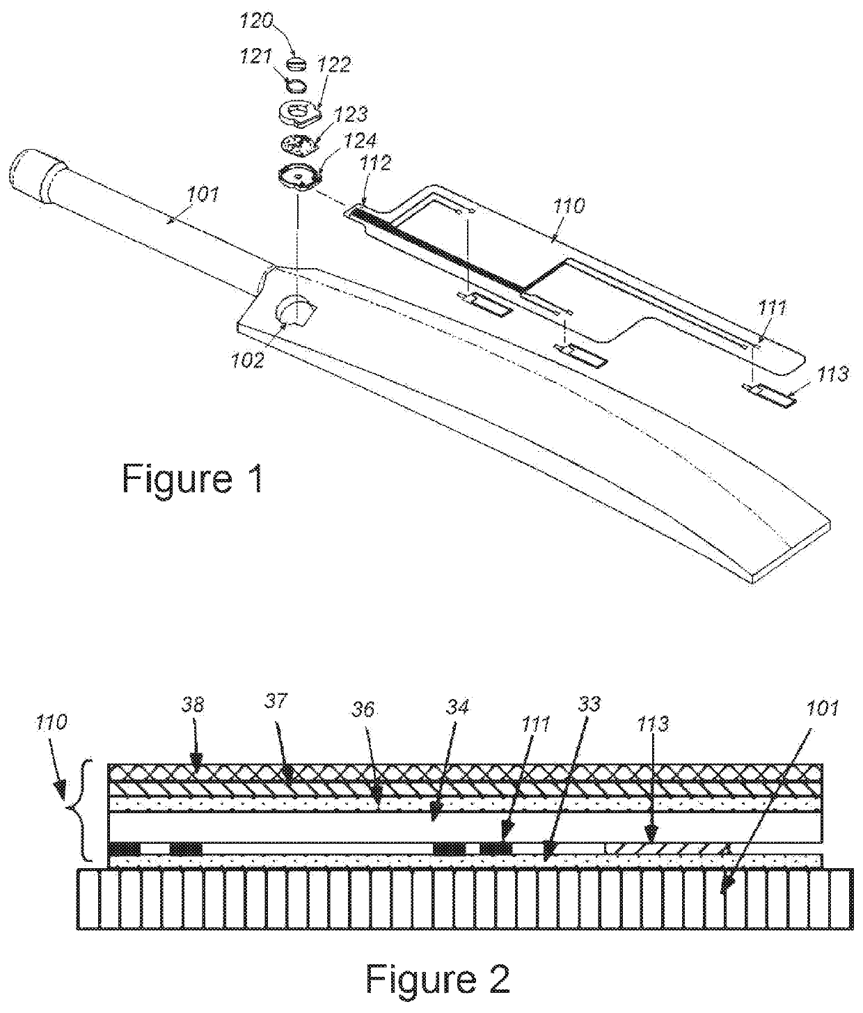 System and method for sensing high-frequency vibrations on sporting equipment