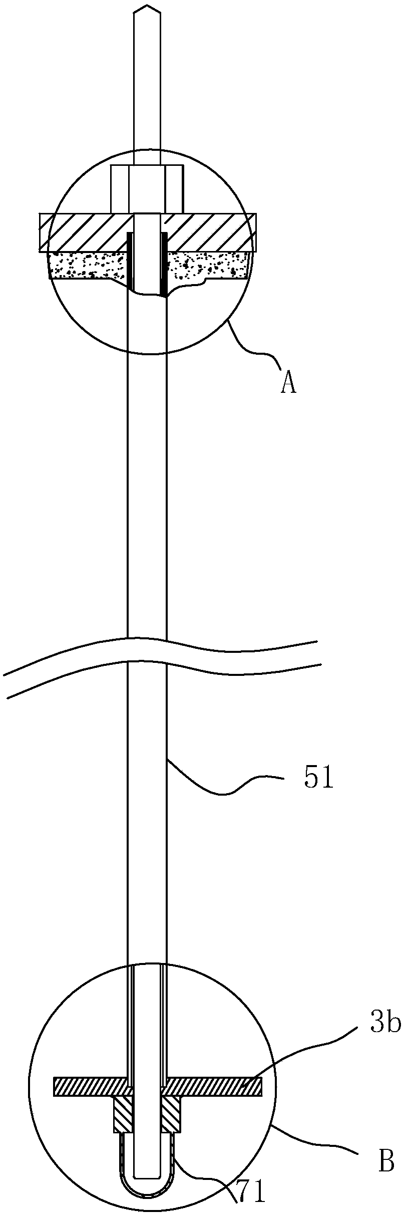 Prestressed rock bolt foundation with replaceable bolts