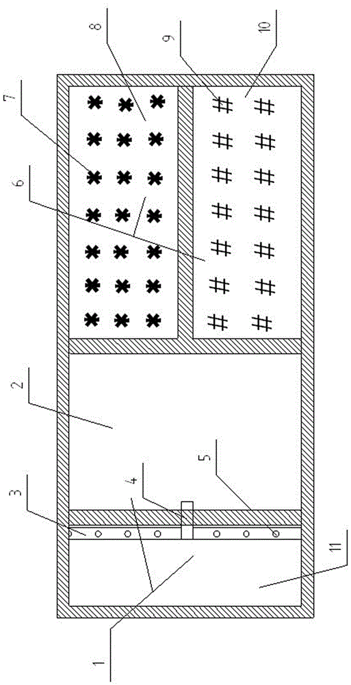 Reinforcing system for reducing nitrate nitrogen concentration in sewage