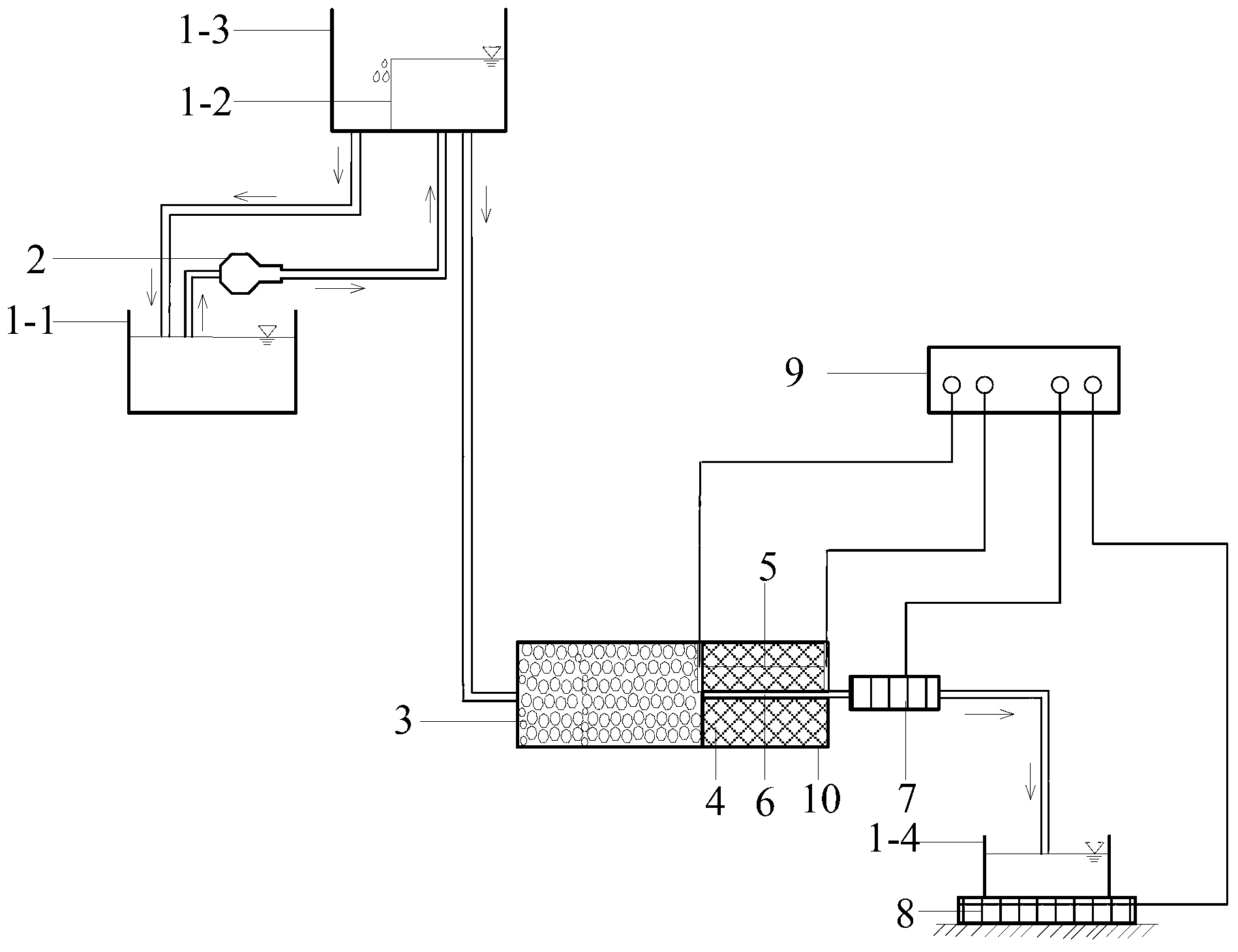 Laboratory experiment device capable of evaluating anti-erosion characteristic of saturated soil