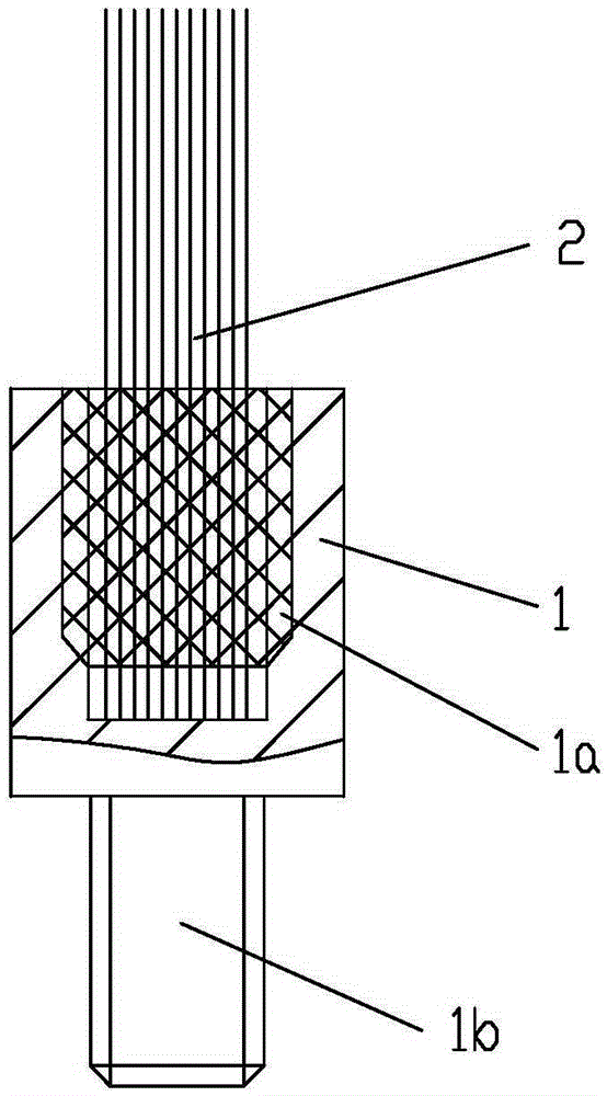 Carbon fiber negative-ion transmitting end assembly