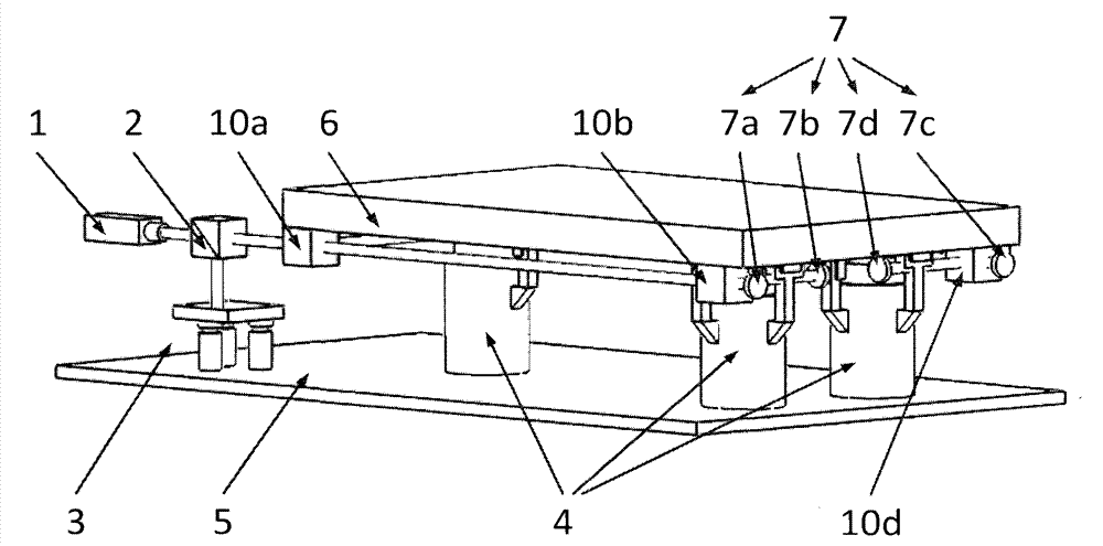 Gas magnetic vibration isolation platform based on air floatation zero position benchmark and laser auto-collimation measurement