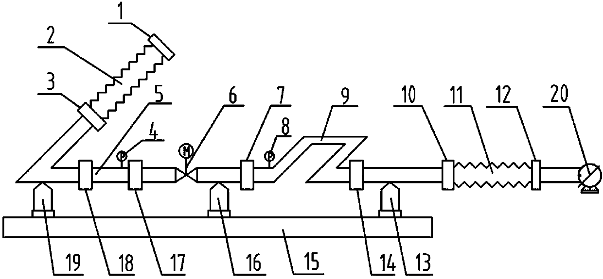 Device used for pipeline vibration testing