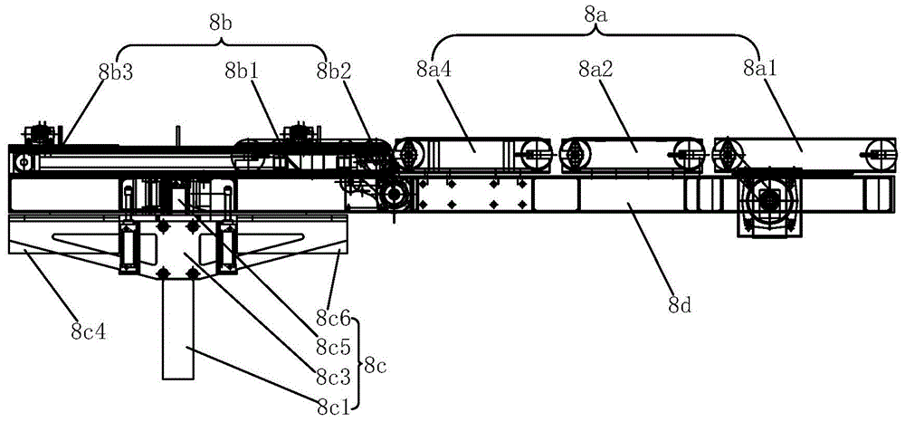 Loading and palletizing host for bagged cement truck loader