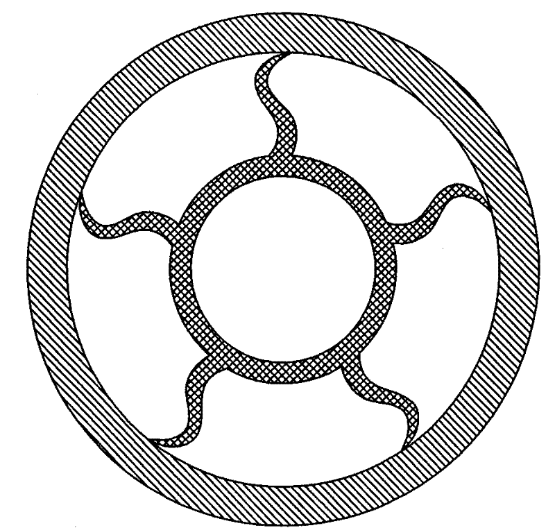 Rotating flexible shaft supporting tube formed by asymmetrically combing double-substrate type supporting blades