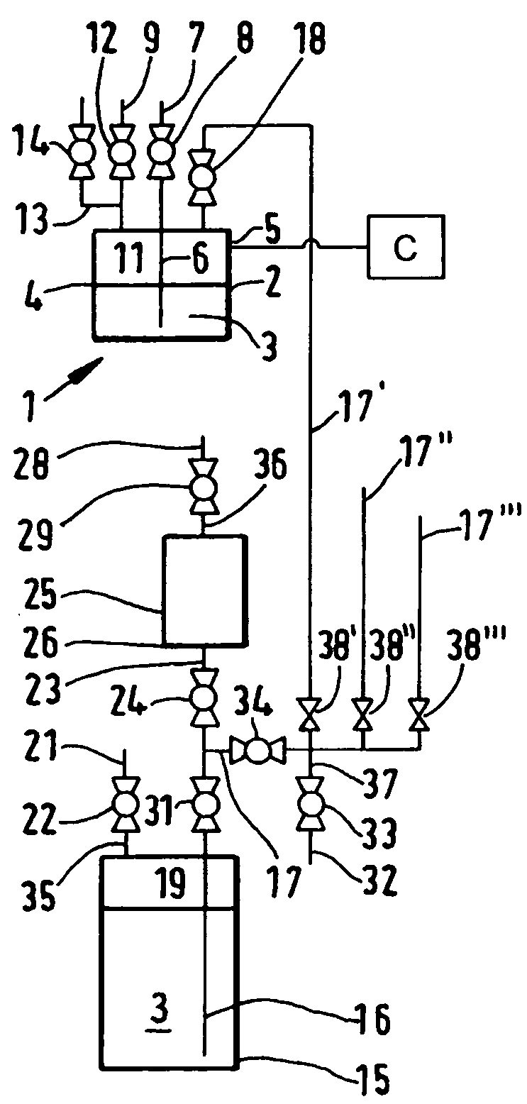 Apparatus and process for refilling a bubbler