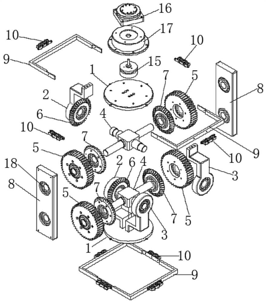 Robot three-degree-of-freedom wrist device