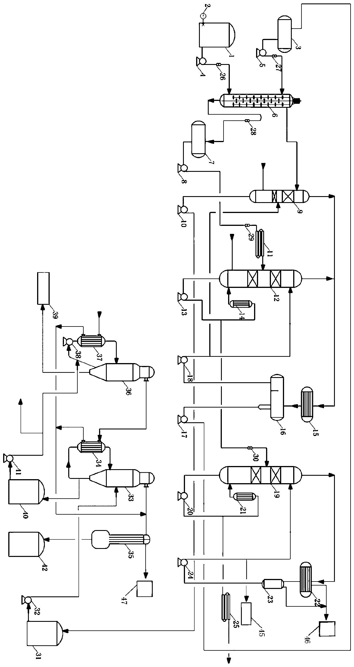 Separation and recycling system of NMP in salty solution