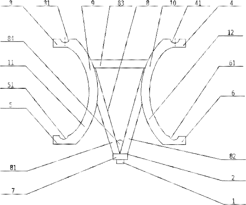 Conductor support frame for mechanical vibrating deicing of four-bundle conductor