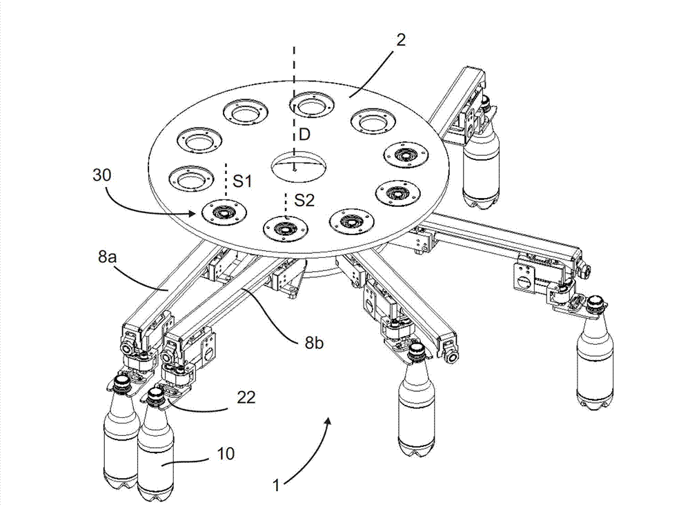 Method and device for transporting containers