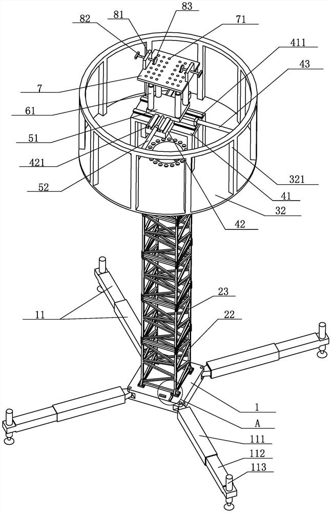 Adjustable supporting device for joint splicing of large complex steel structure