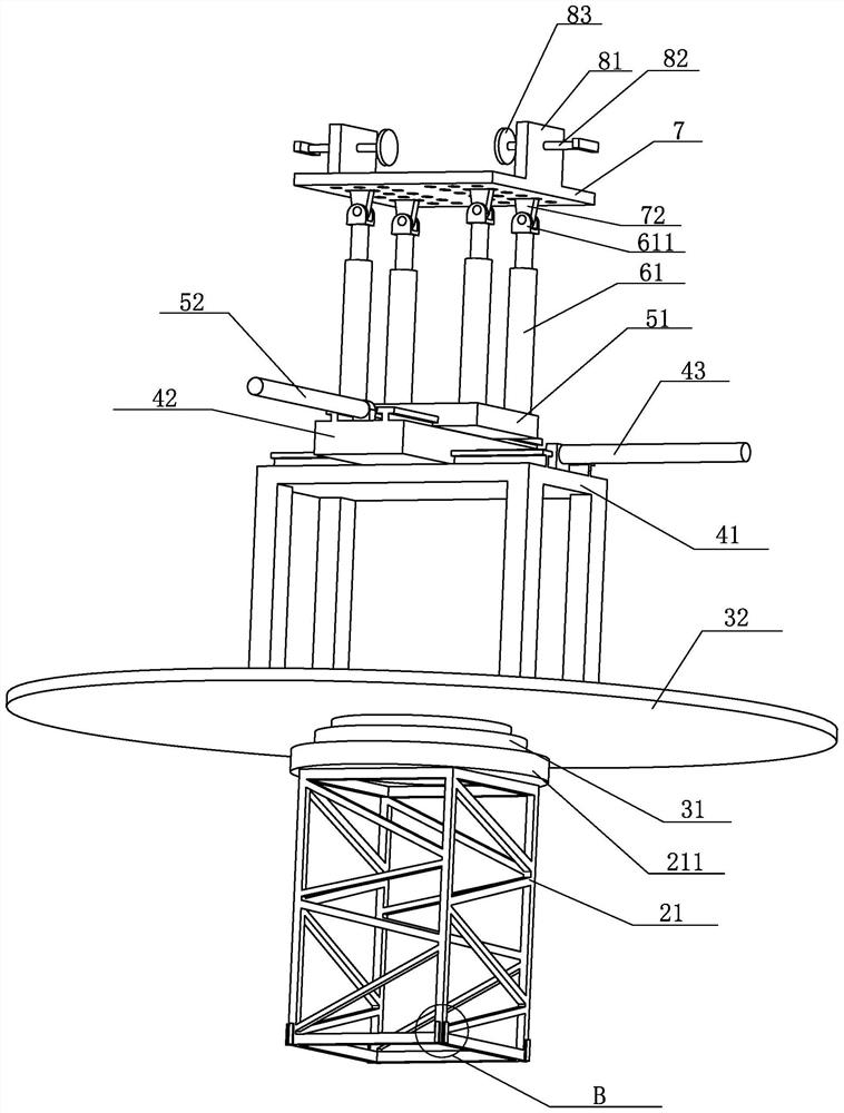 Adjustable supporting device for joint splicing of large complex steel structure