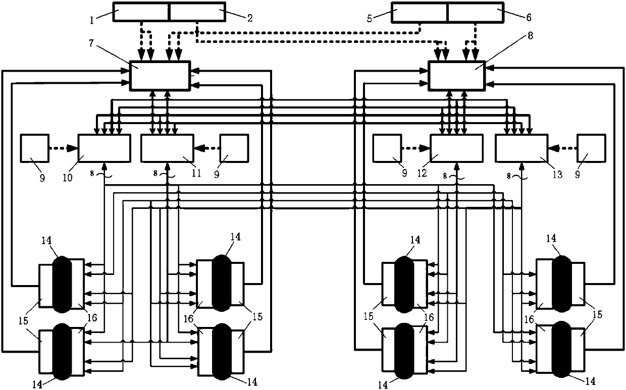 Electric braking electromechanical drive architecture for aircraft and braking force control method