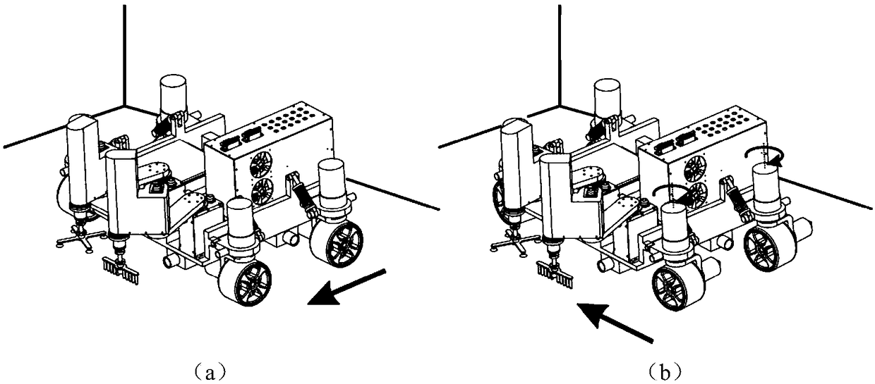 Double-armed floor tile laying robot system having all-round moving function